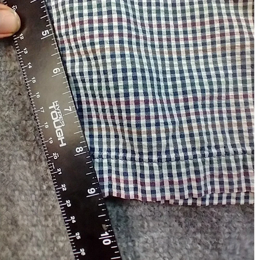 Tommy Bahama‎ Paradise Nation Mens 34 Gingham Plaid Cotton Shorts Blue Red Tan